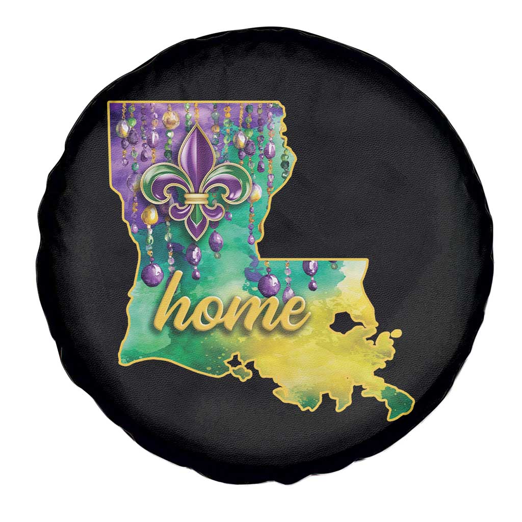 Home Louisiana Spare Tire Cover Mardi Gras Fleur De Lis LA Map