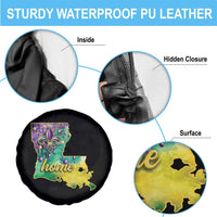 Home Louisiana Spare Tire Cover Mardi Gras Fleur De Lis LA Map