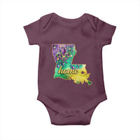 Home Louisiana Baby Onesie Mardi Gras Fleur De Lis LA Map