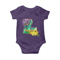 Home Louisiana Baby Onesie Mardi Gras Fleur De Lis LA Map