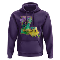 Home Louisiana Hoodie Mardi Gras Fleur De Lis LA Map