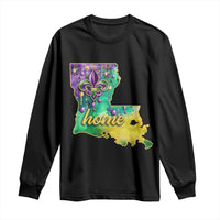 Home Louisiana Long Sleeve Shirt Mardi Gras Fleur De Lis LA Map