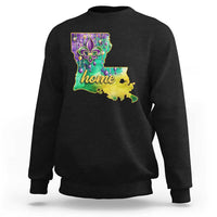 Home Louisiana Sweatshirt Mardi Gras Fleur De Lis LA Map
