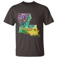 Home Louisiana T Shirt Mardi Gras Fleur De Lis LA Map