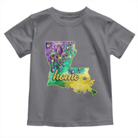 Home Louisiana Toddler T Shirt Mardi Gras Fleur De Lis LA Map