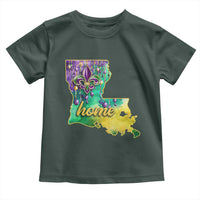 Home Louisiana Toddler T Shirt Mardi Gras Fleur De Lis LA Map