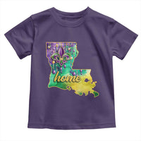 Home Louisiana Toddler T Shirt Mardi Gras Fleur De Lis LA Map