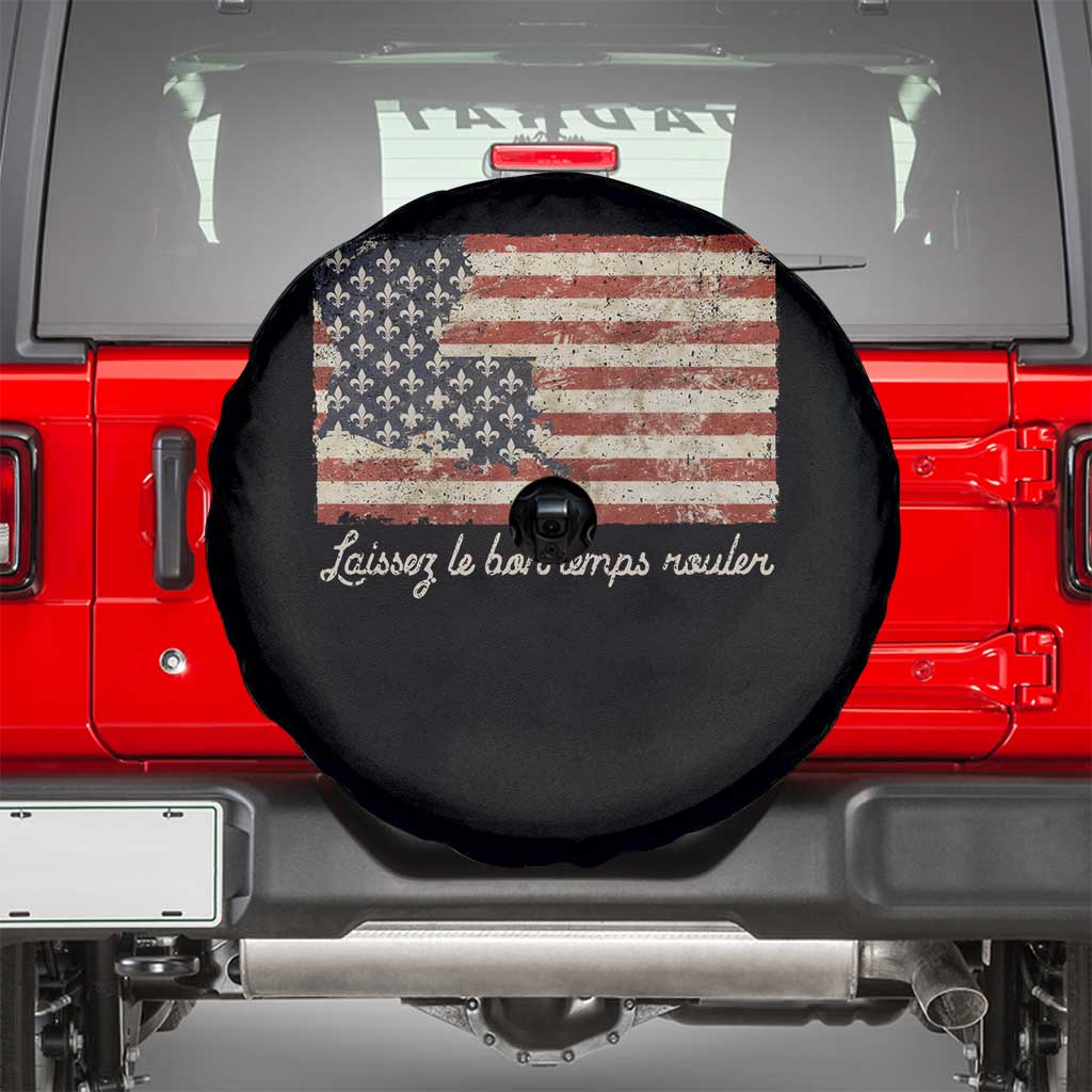 Louisiana Spare Tire Cover Laissez Les Bon Temps Rouler American Flag