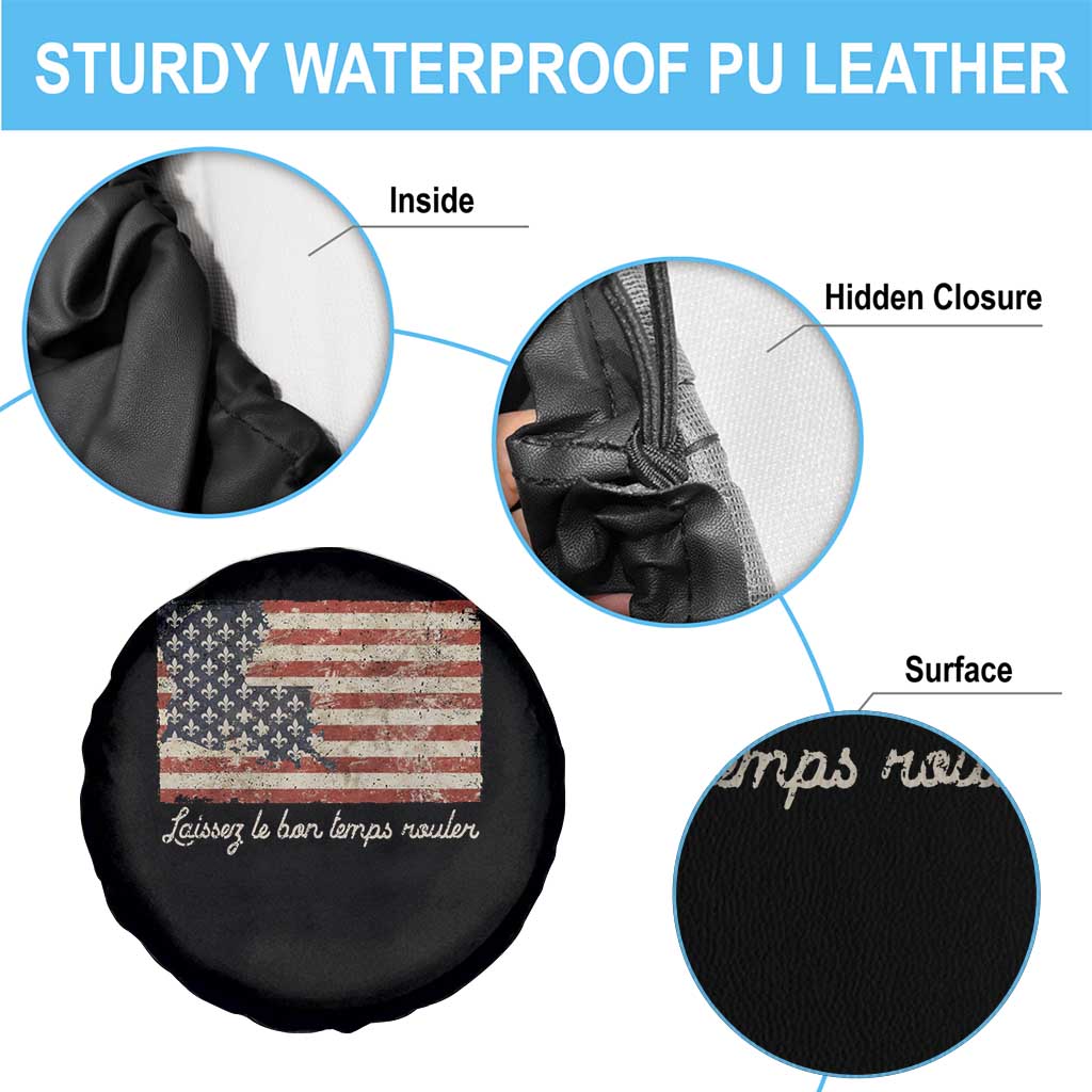 Louisiana Spare Tire Cover Laissez Les Bon Temps Rouler American Flag