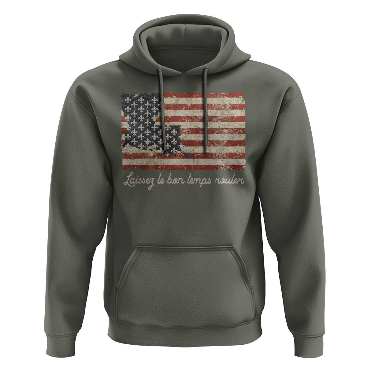 Louisiana Hoodie Laissez Les Bon Temps Rouler American Flag