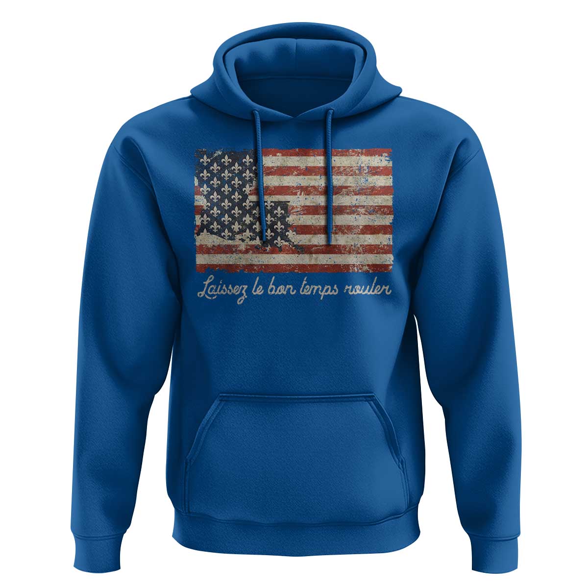 Louisiana Hoodie Laissez Les Bon Temps Rouler American Flag