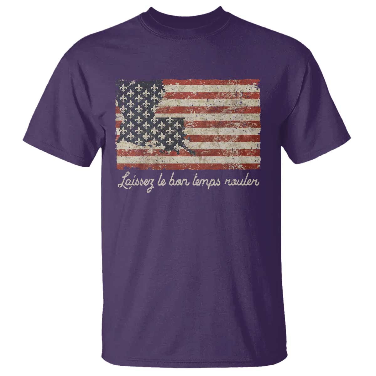 Louisiana T Shirt Laissez Les Bon Temps Rouler American Flag