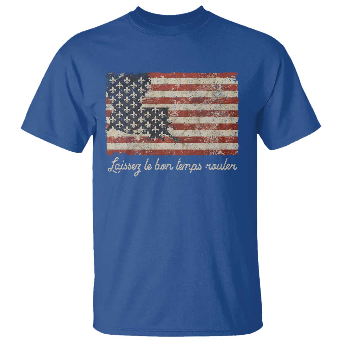 Louisiana T Shirt Laissez Les Bon Temps Rouler American Flag