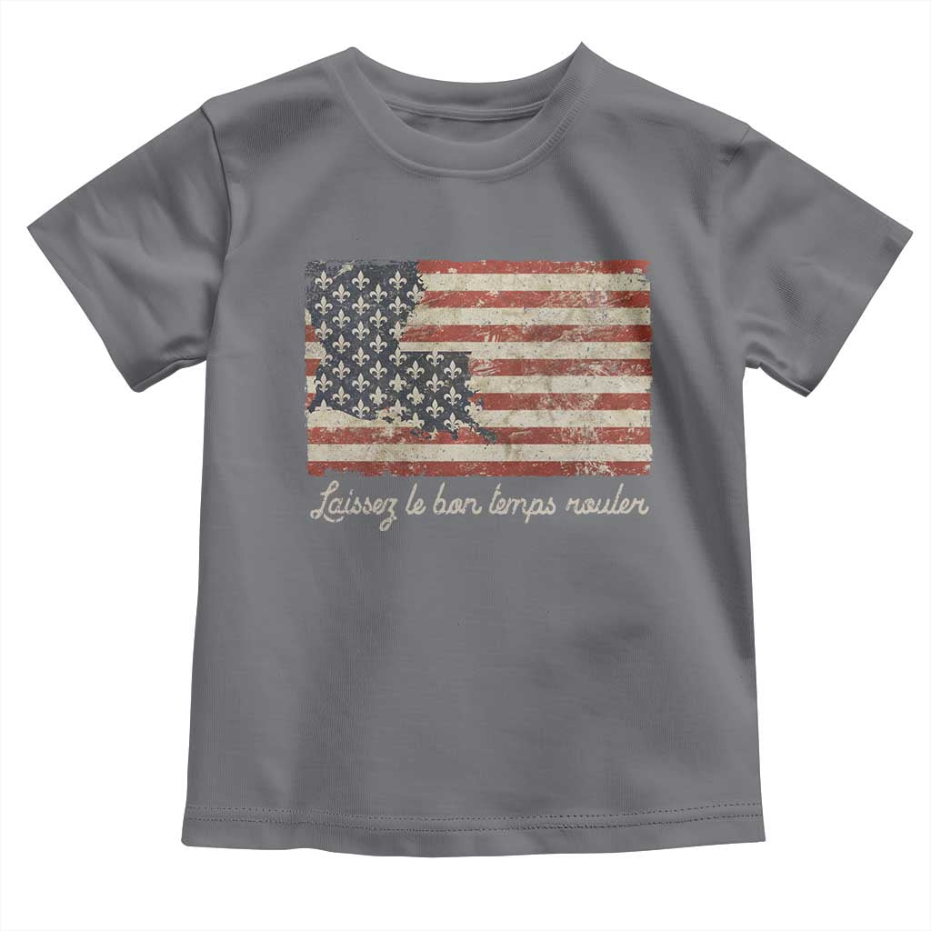 Louisiana Toddler T Shirt Laissez Les Bon Temps Rouler American Flag
