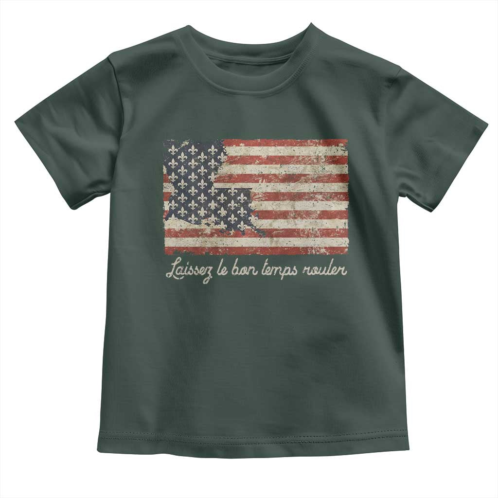 Louisiana Toddler T Shirt Laissez Les Bon Temps Rouler American Flag