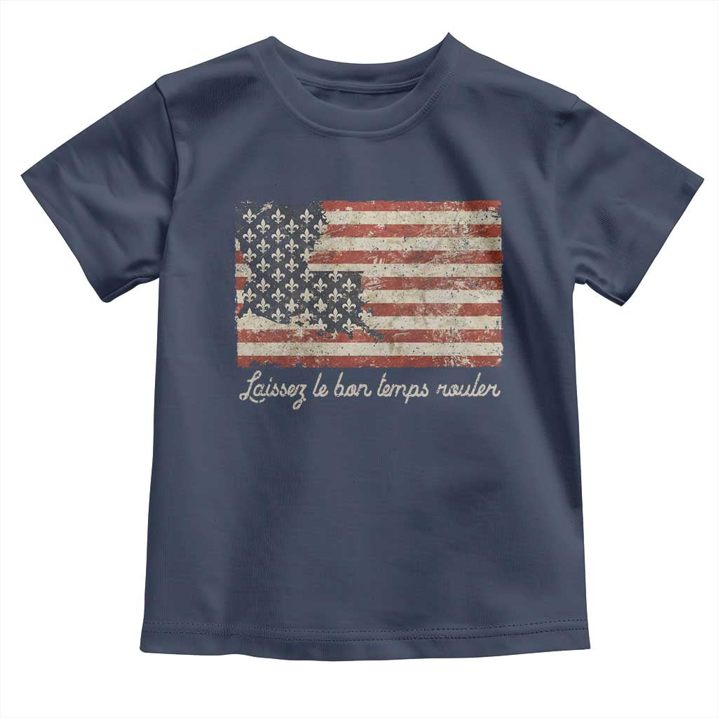 Louisiana Toddler T Shirt Laissez Les Bon Temps Rouler American Flag