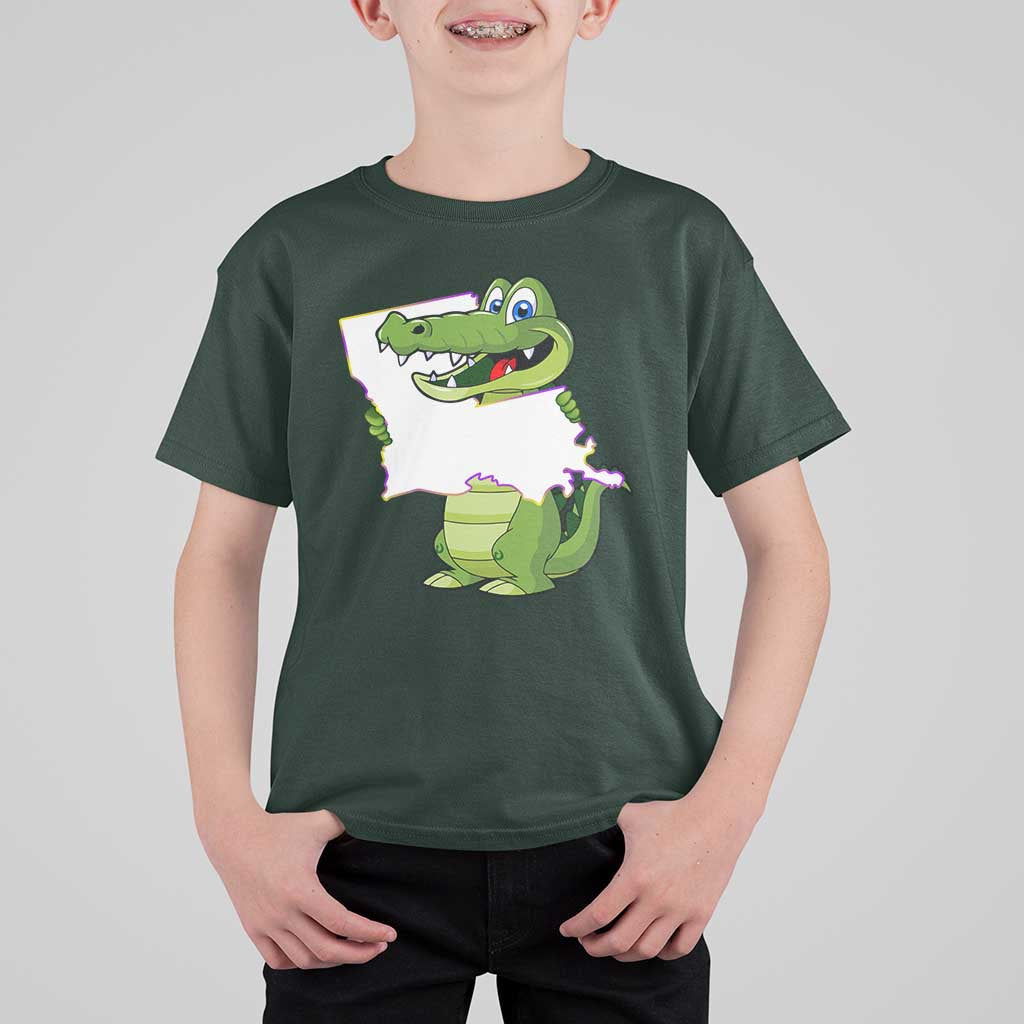 Cute Louisiana Aligator T Shirt For Kid