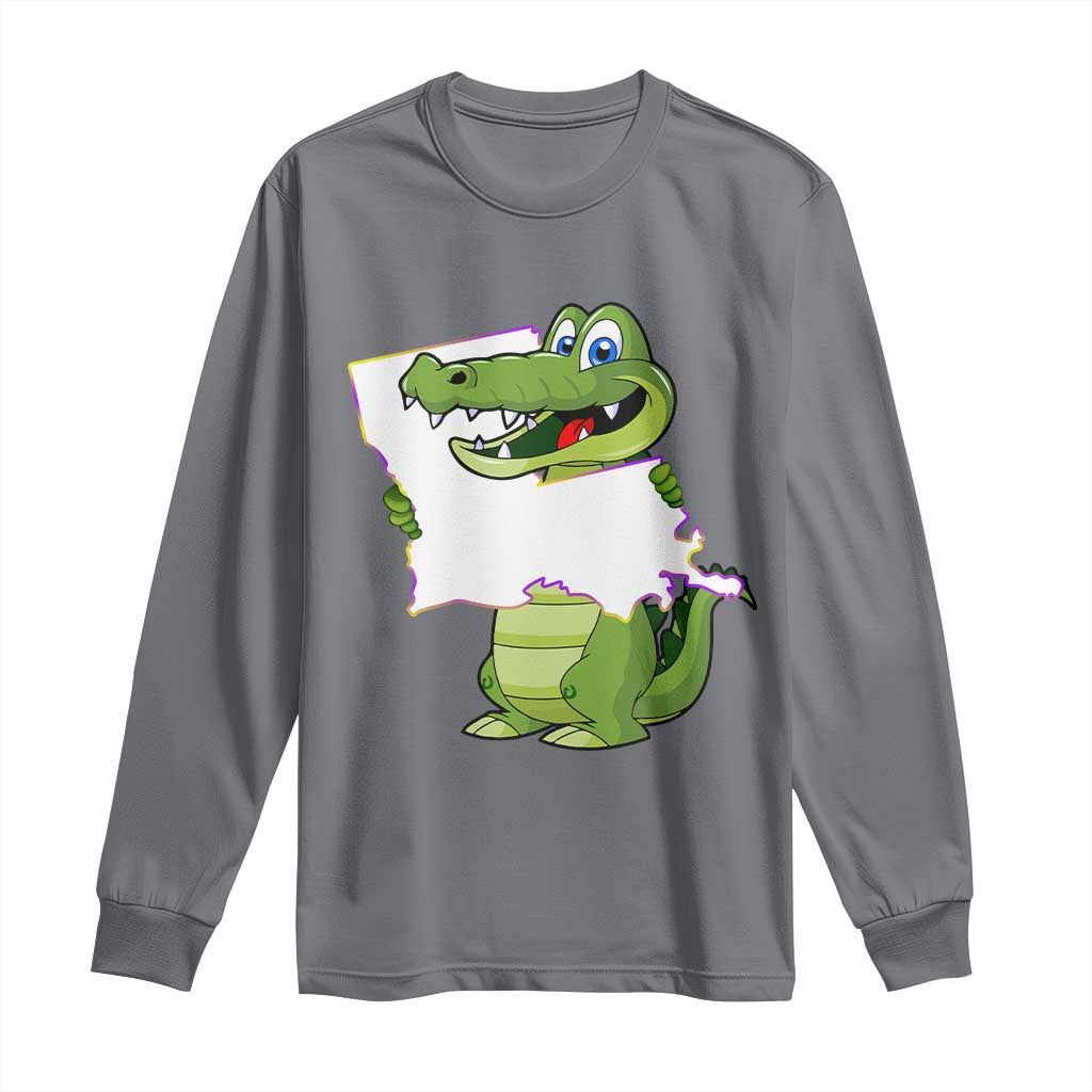 Cute Louisiana Aligator Long Sleeve Shirt