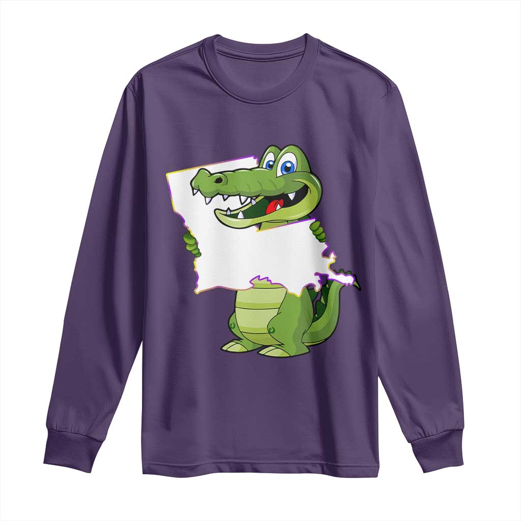 Cute Louisiana Aligator Long Sleeve Shirt