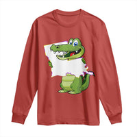 Cute Louisiana Aligator Long Sleeve Shirt