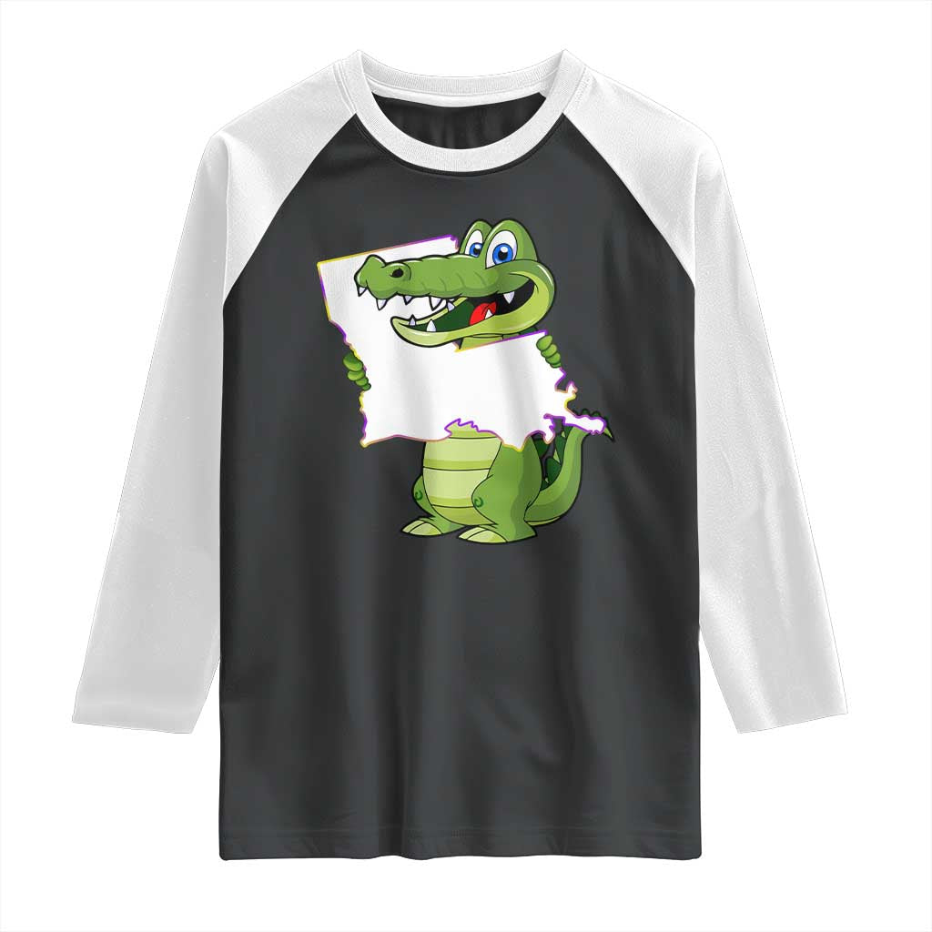 Cute Louisiana Aligator Raglan Shirt