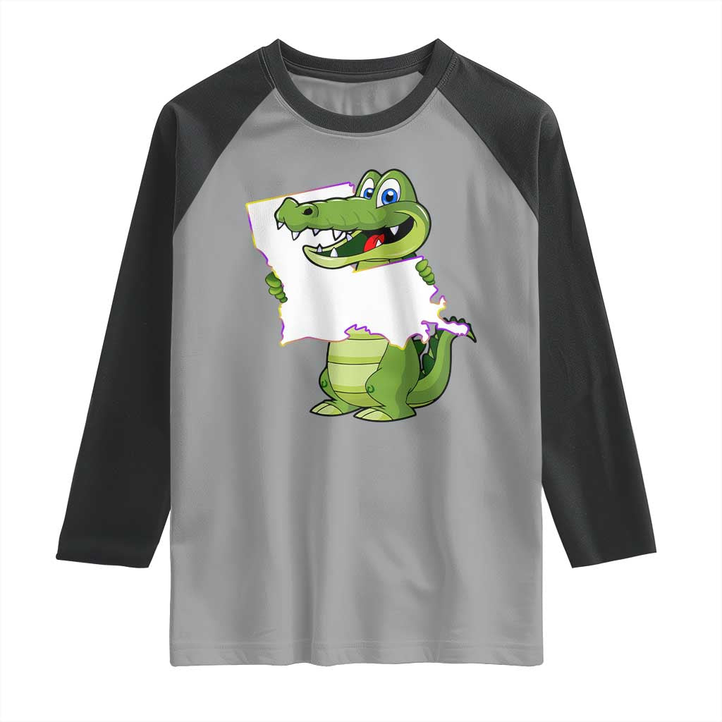 Cute Louisiana Aligator Raglan Shirt