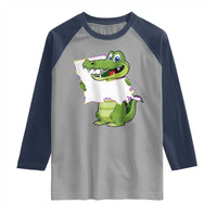 Cute Louisiana Aligator Raglan Shirt