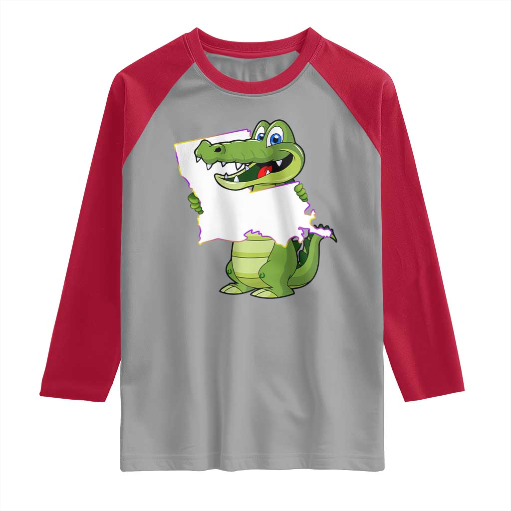 Cute Louisiana Aligator Raglan Shirt