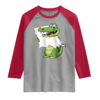 Cute Louisiana Aligator Raglan Shirt