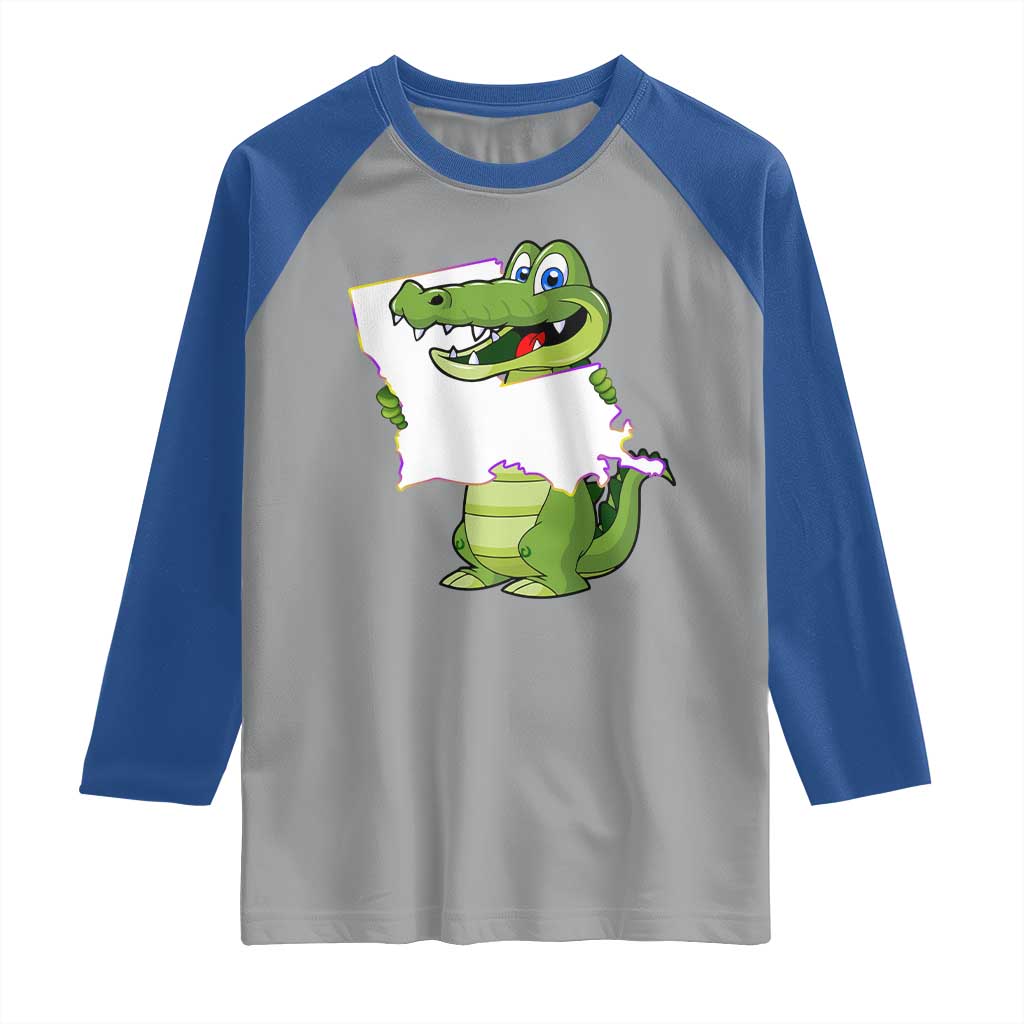 Cute Louisiana Aligator Raglan Shirt