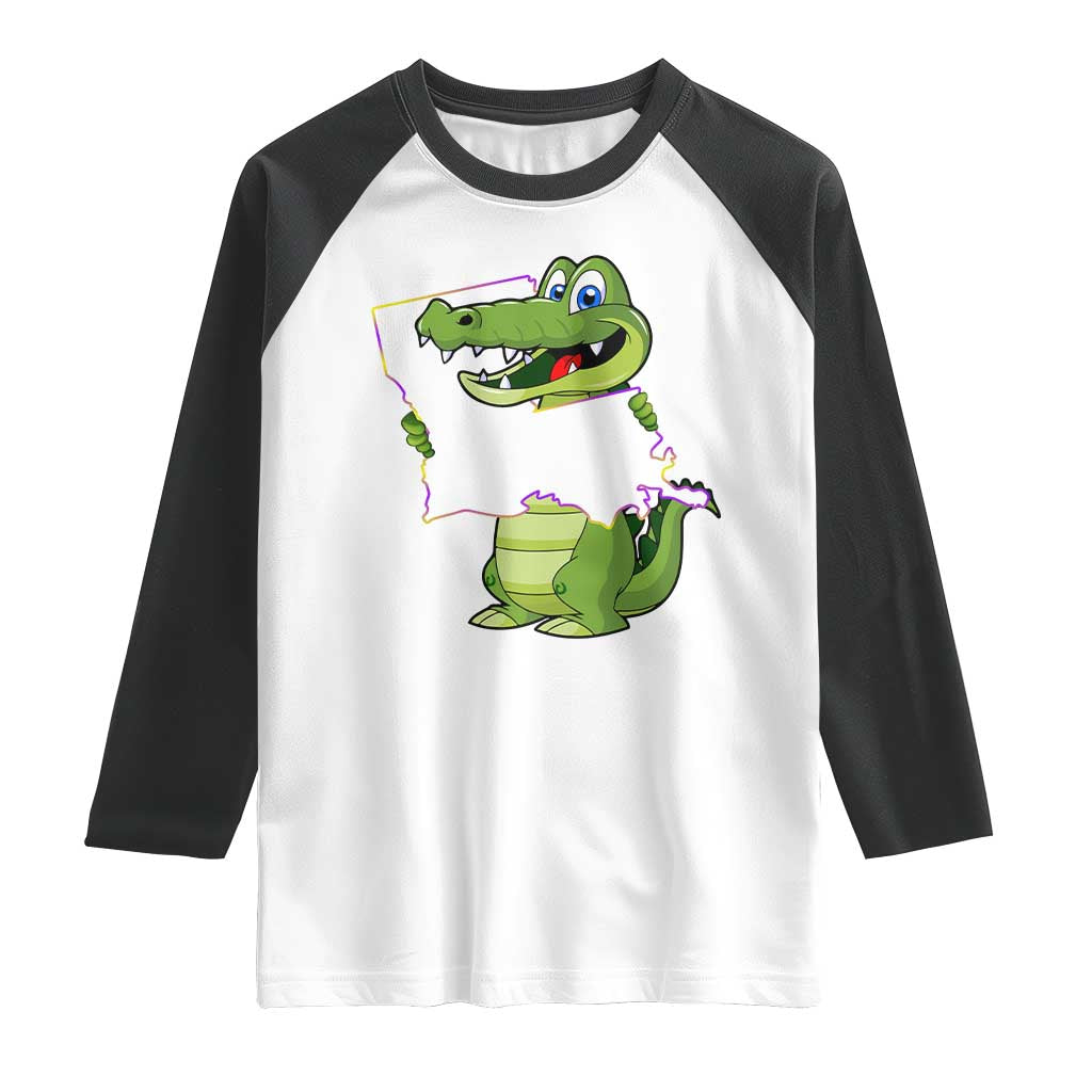 Cute Louisiana Aligator Raglan Shirt