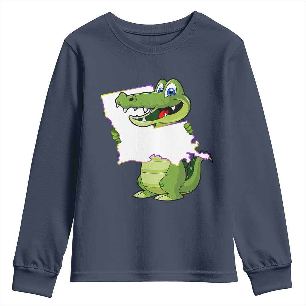 Cute Louisiana Aligator Youth Sweatshirt