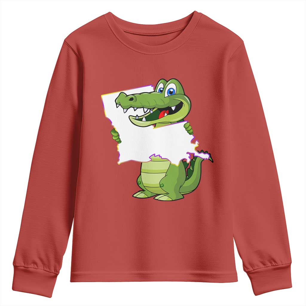 Cute Louisiana Aligator Youth Sweatshirt