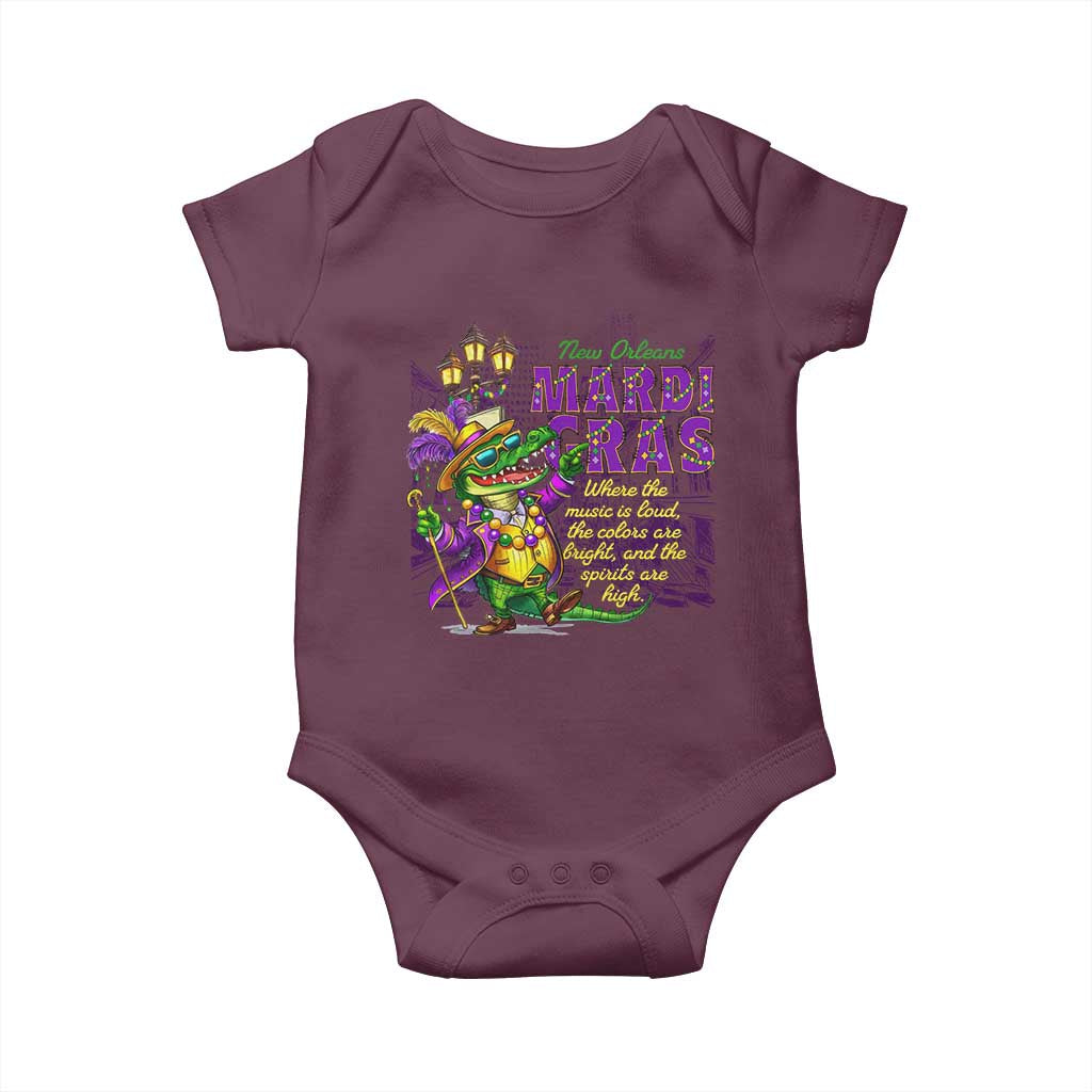 New Orleans Louisiana Mardi Gras Baby Onesie Where The Music Is Loud The Colors Are Bright And The Spirits Are High