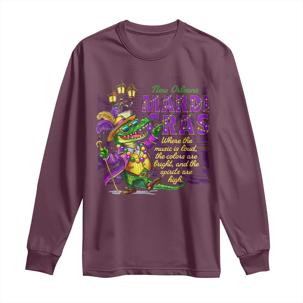 New Orleans Louisiana Mardi Gras Long Sleeve Shirt Where The Music Is Loud The Colors Are Bright And The Spirits Are High
