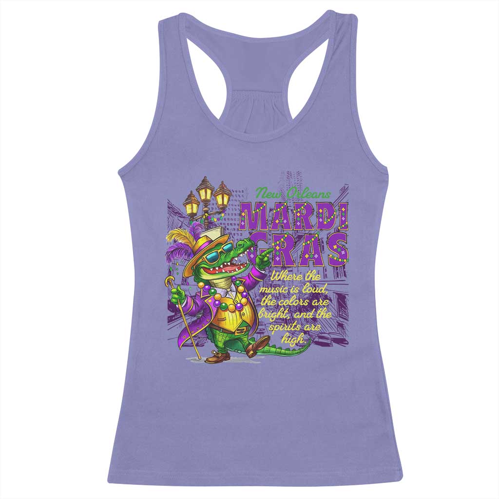 New Orleans Louisiana Mardi Gras Racerback Tank Top Where The Music Is Loud The Colors Are Bright And The Spirits Are High