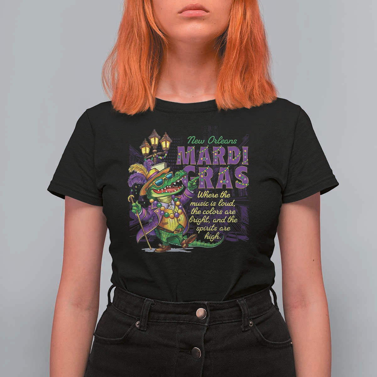 New Orleans Louisiana Mardi Gras T Shirt For Women Where The Music Is Loud The Colors Are Bright And The Spirits Are High
