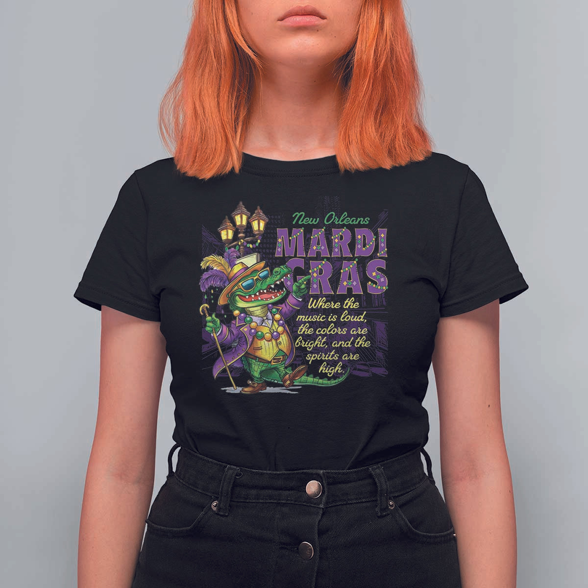 New Orleans Louisiana Mardi Gras T Shirt For Women Where The Music Is Loud The Colors Are Bright And The Spirits Are High