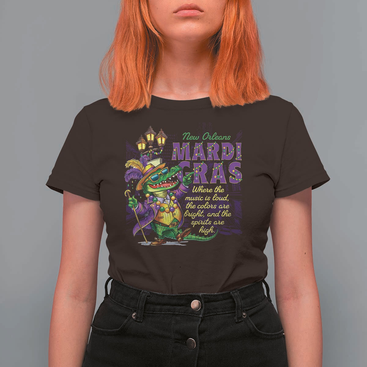 New Orleans Louisiana Mardi Gras T Shirt For Women Where The Music Is Loud The Colors Are Bright And The Spirits Are High