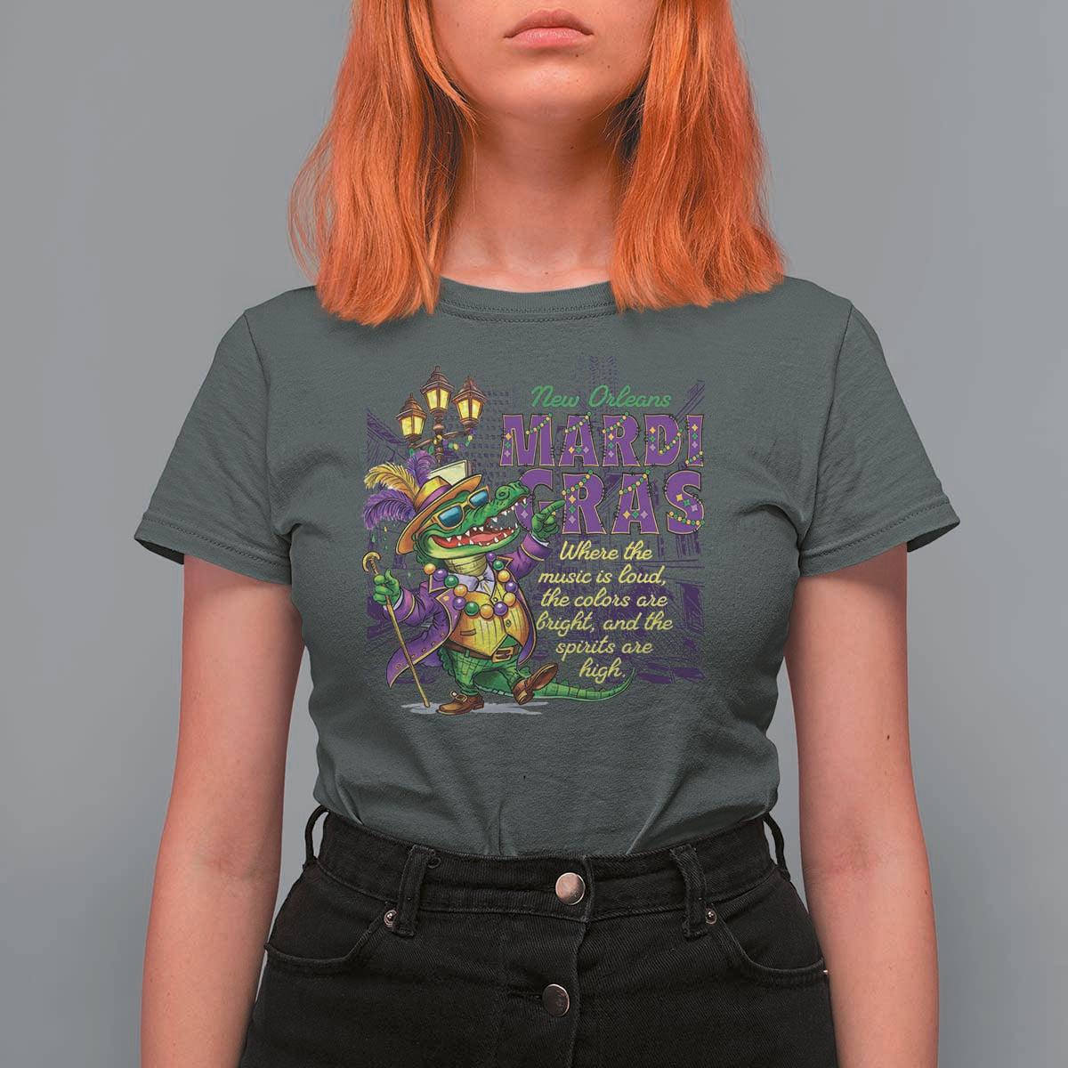 New Orleans Louisiana Mardi Gras T Shirt For Women Where The Music Is Loud The Colors Are Bright And The Spirits Are High