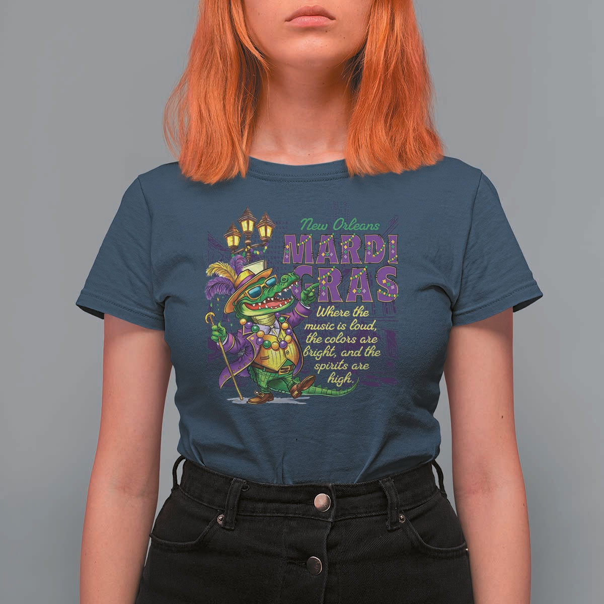 New Orleans Louisiana Mardi Gras T Shirt For Women Where The Music Is Loud The Colors Are Bright And The Spirits Are High
