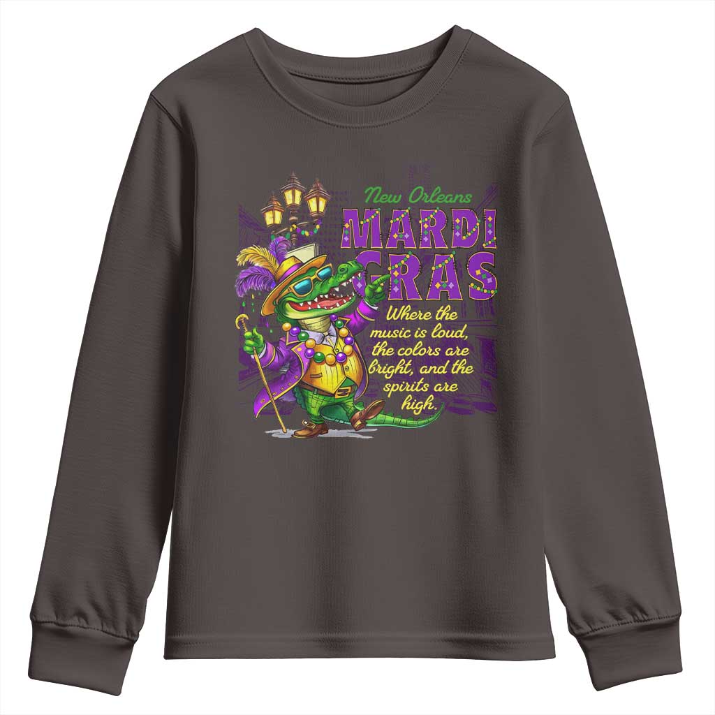 New Orleans Louisiana Mardi Gras Youth Sweatshirt Where The Music Is Loud The Colors Are Bright And The Spirits Are High