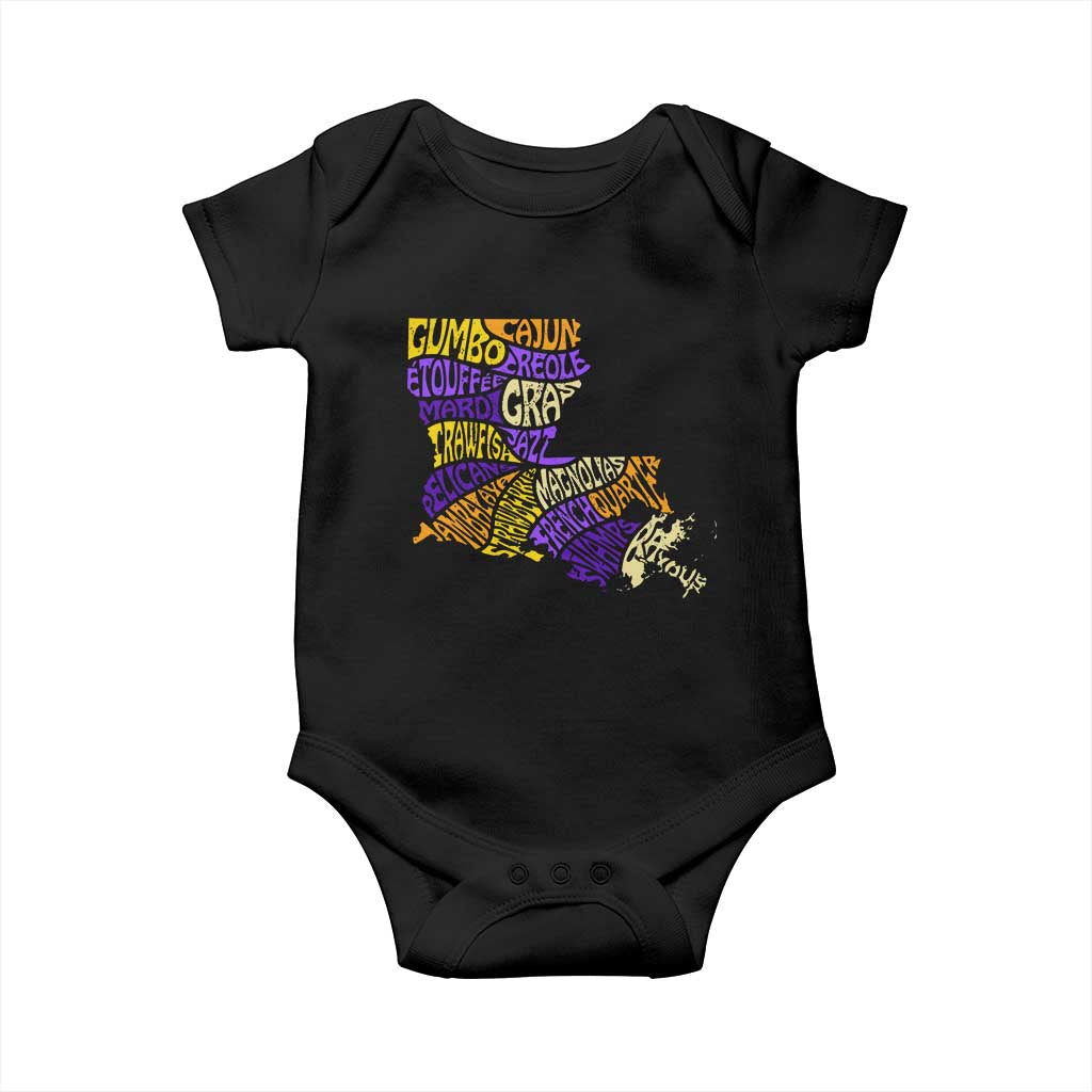 Louisiana Baby Onesie Creole Cajun Culture LA Map