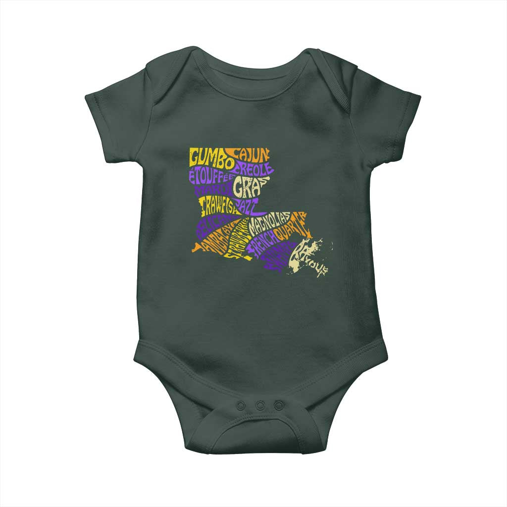 Louisiana Baby Onesie Creole Cajun Culture LA Map
