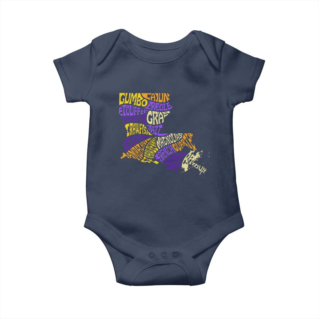 Louisiana Baby Onesie Creole Cajun Culture LA Map