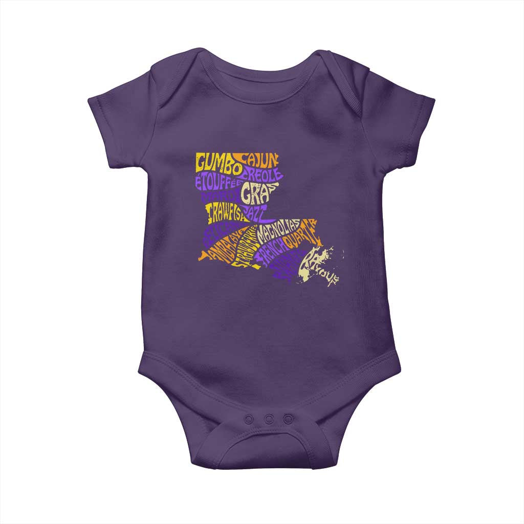 Louisiana Baby Onesie Creole Cajun Culture LA Map