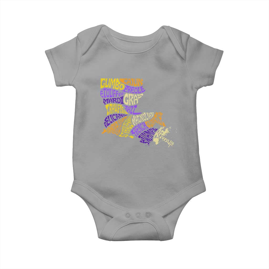 Louisiana Baby Onesie Creole Cajun Culture LA Map