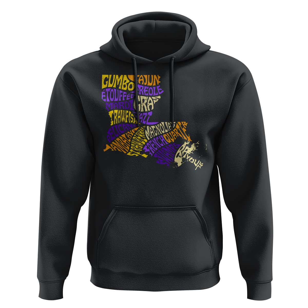 Louisiana Hoodie Creole Cajun Culture LA Map