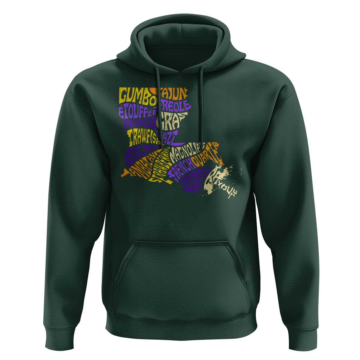 Louisiana Hoodie Creole Cajun Culture LA Map