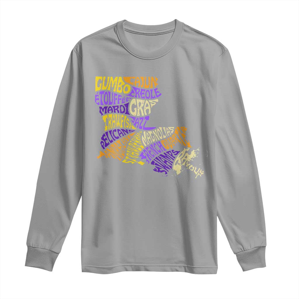 Louisiana Long Sleeve Shirt Creole Cajun Culture LA Map